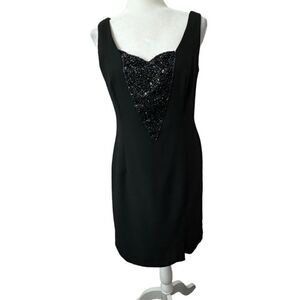 Nah Nah Vintage Little Black Dress Beaded SZ 8